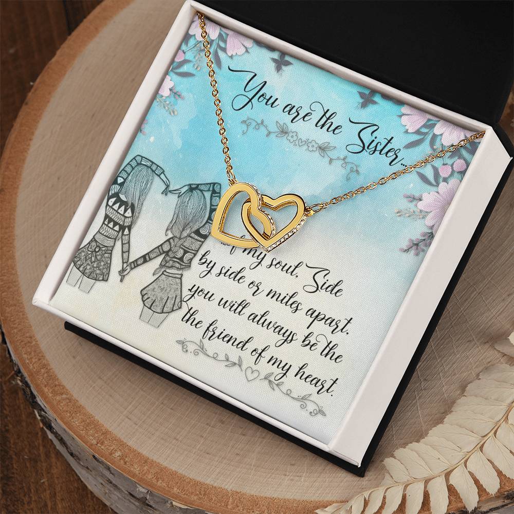 Sisters Heart Necklace Interlocking Hearts Necklace