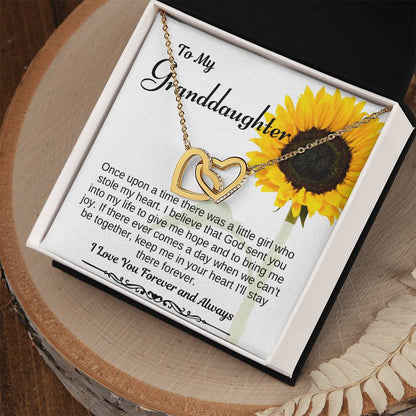 To My Granddaughter Interlocking Heart Necklace Interlocking Hearts Necklace