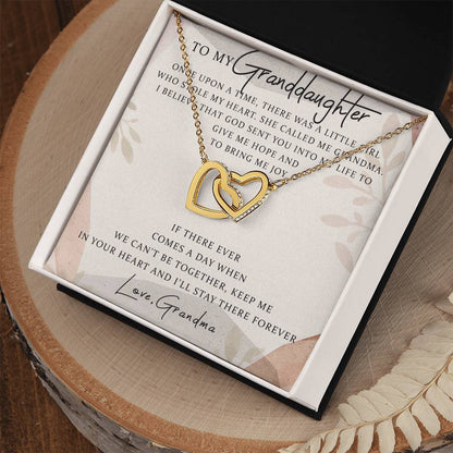 To My Granddaughter Interlocking Hearts Necklace Message Card