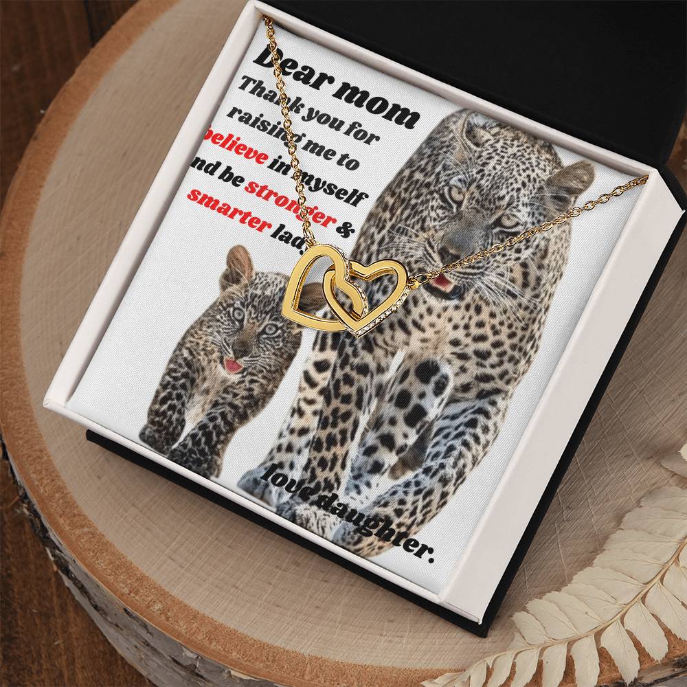 Thank You Mom Interlocking Hearts Necklace