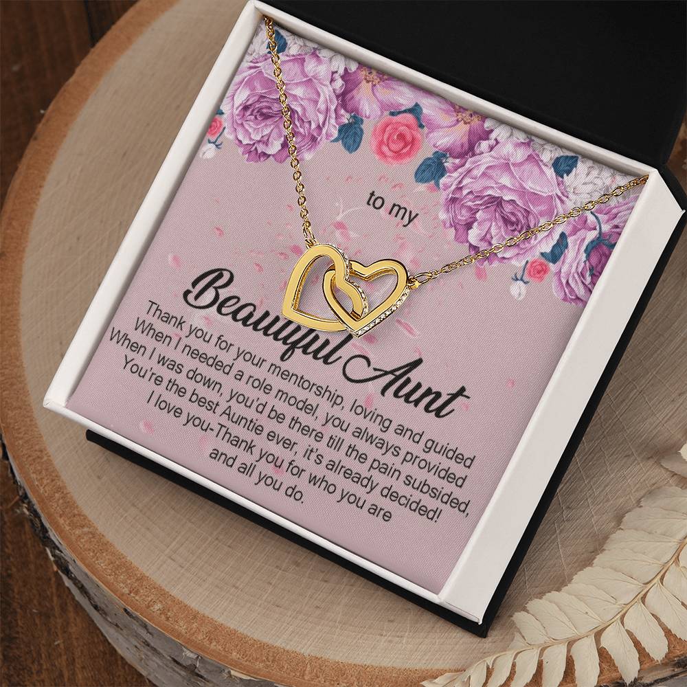 To My Beautiful Aunt Necklace Gift Auntie Interlocking Hearts Necklace Aunt Jewelry Aunt Appreciation Gift For Aunt Auntie Gift