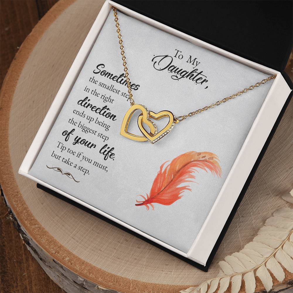 Collection Daughter -Sometimes The Smallest Step In The Right Direction - Interlocking Hearts Necklace