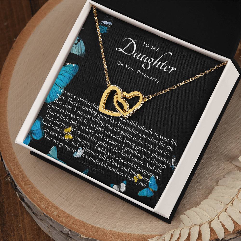 Pregnancy Gift For Daughter Baby Shower Gift Mom To Be Gift Expecting Mom Gift Pregnant Daughter Gift From Mom Interlocking Hearts Necklace