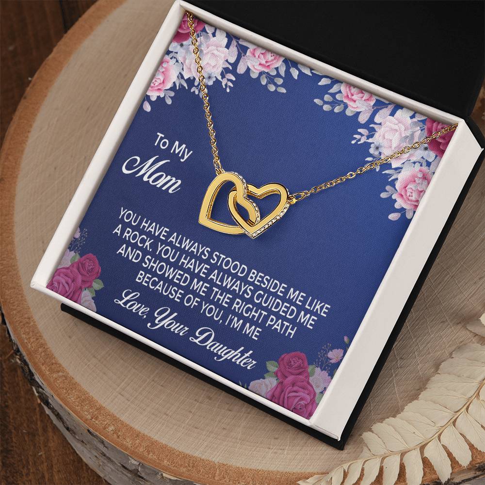 Mom Daughter Gift Mother'S Day Interlocking Hearts Necklace