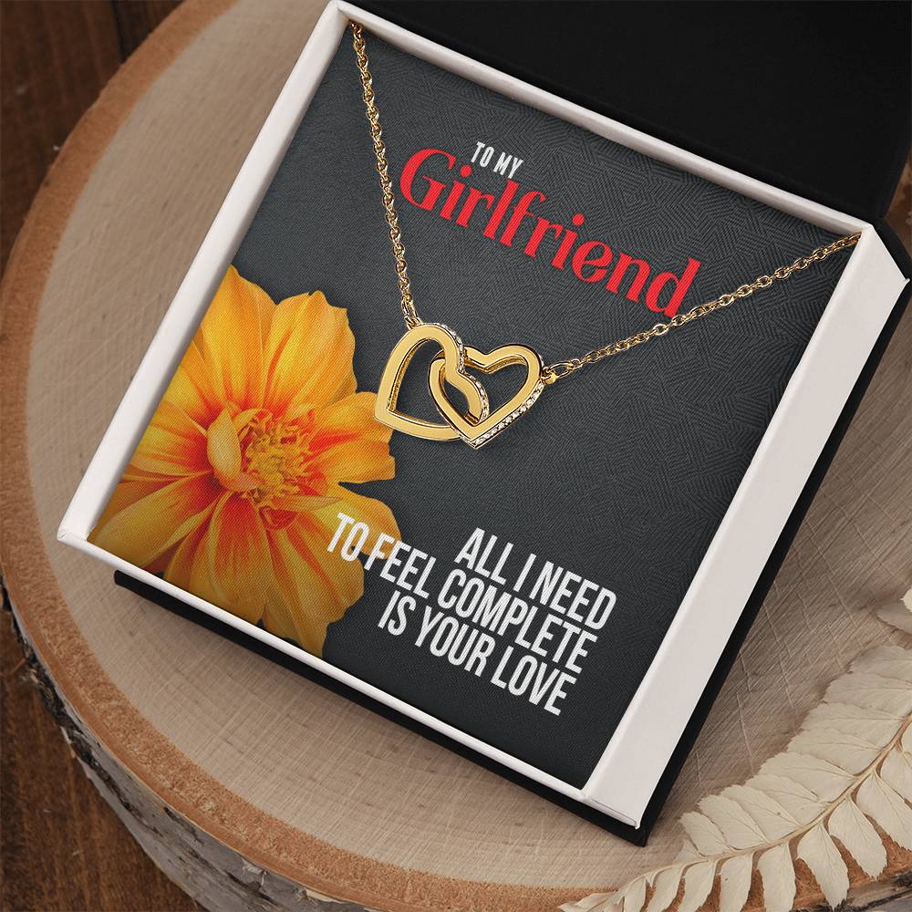 All I Need Is Your Love - Interlocking Hearts Necklace For Girlfriend