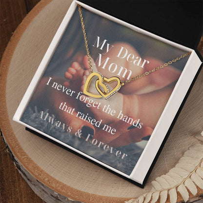 My Dear Mom - Interlocking Necklace Interlocking Hearts Necklace