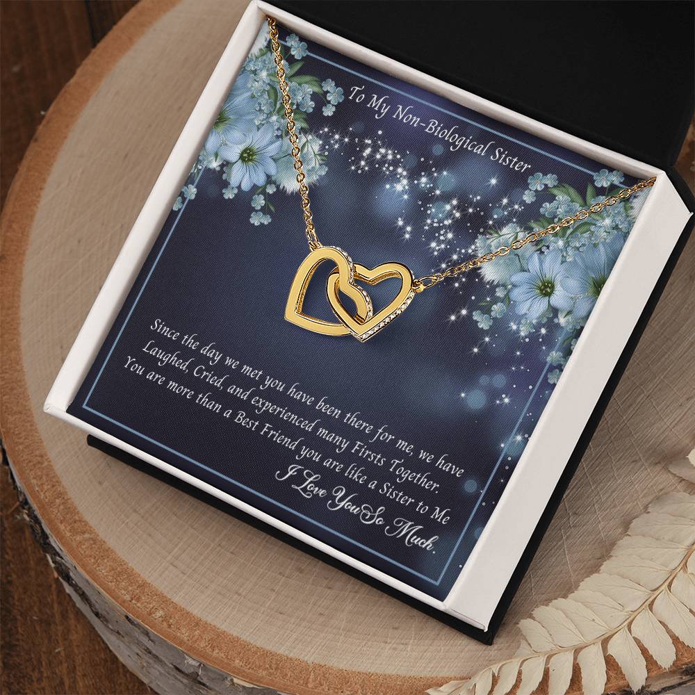 To My Non-Biological Sister - You Are More Than A Best Friend You Are Sister To Me Interlocking Hearts Necklace