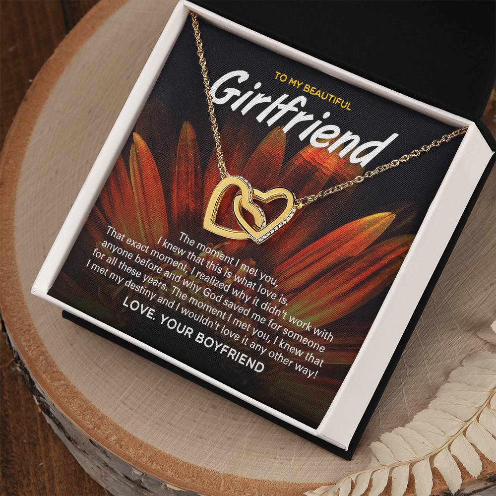 God Saved Me For You - Two Hearts Necklace For Girlfriend Interlocking Hearts Necklace