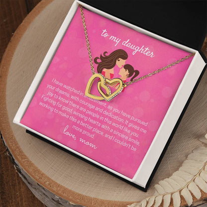 To My Lovely Daughter Interlocking Hearts Necklace