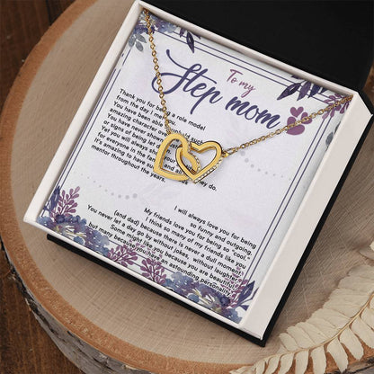 Stepmom I Will Always Love You For Being So Funny D319 Interlocking Hearts Necklace