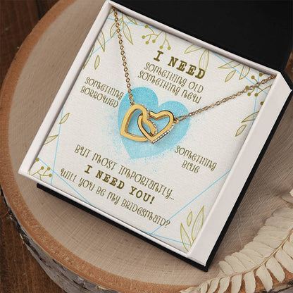 I Need You To Be My Bridesmaid Interlocked Hearts Necklace Interlocking Hearts Necklace
