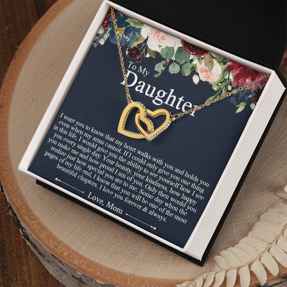 To My Daughter Necklace Gift To Daughter From Mom Mother Daughter Necklace Interlocking Hearts Necklace