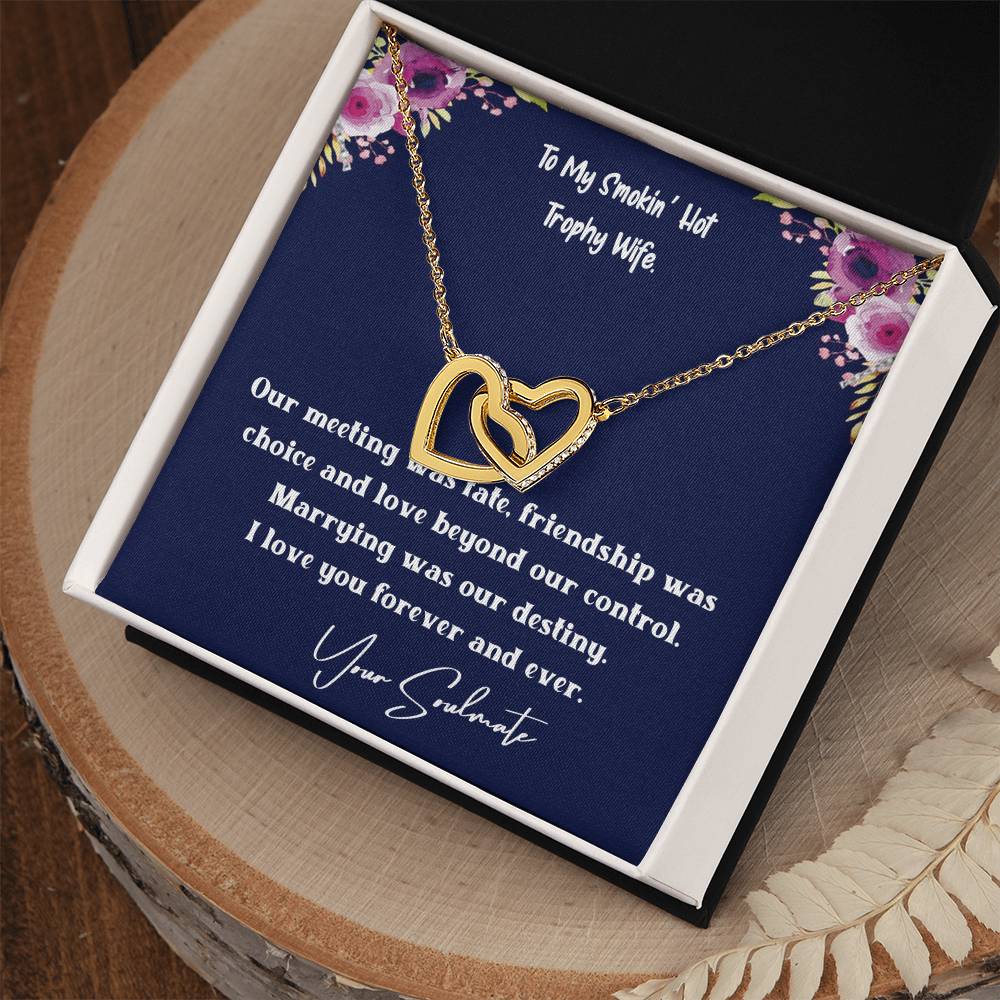 Marrying Was Our Destiny Interlocking Hearts Necklace