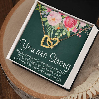 Inspirational Interlocking Hearts Necklace Gift Necklace Motivational Gift Encouragement Gift Empowering Cancer Illness Jewelry