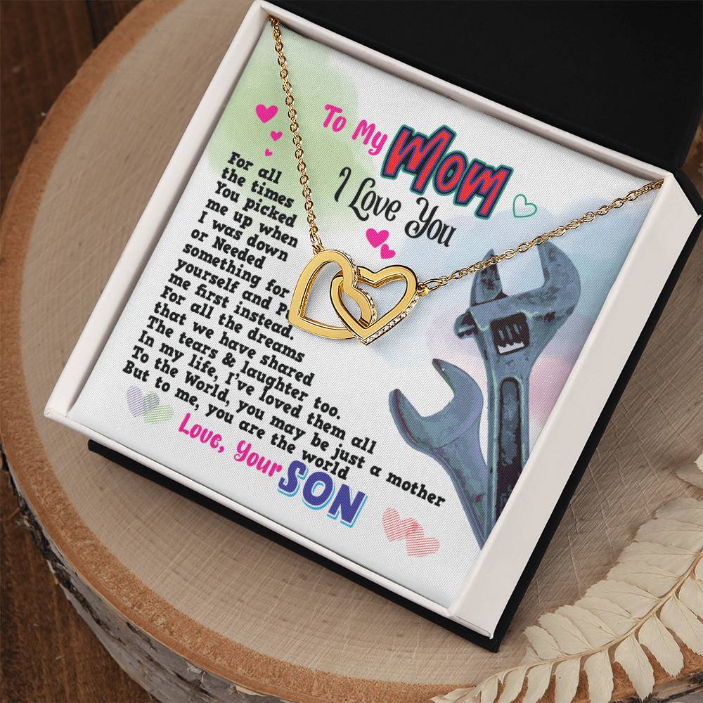 Gift For Mom- Interlocking Heart Necklace Interlocking Hearts Necklace