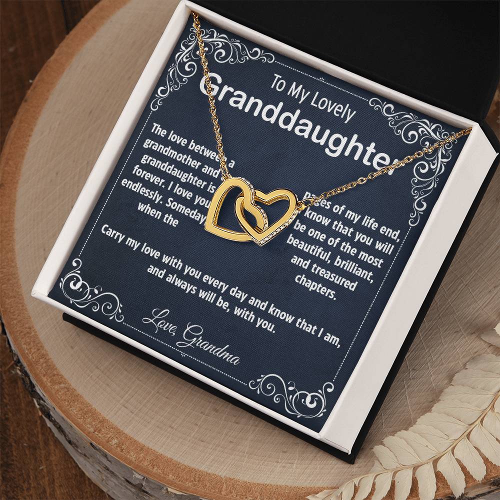 Granddaughter Gift From Grandma Grandmother To Granddaughter To My Granddaughter Necklace Granddaughter Birthday Graduation Gift Interlocking Hearts Necklace