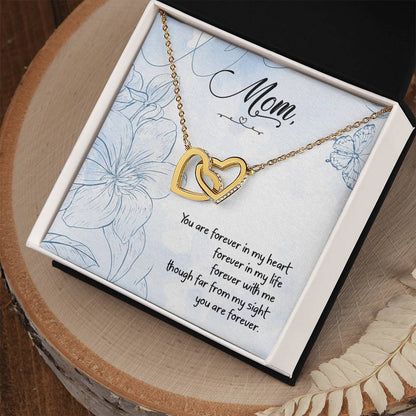 Mom - You Are Forever In My Heart Forever In My Life - Interlocking Heart Necklace Interlocking Hearts Necklace