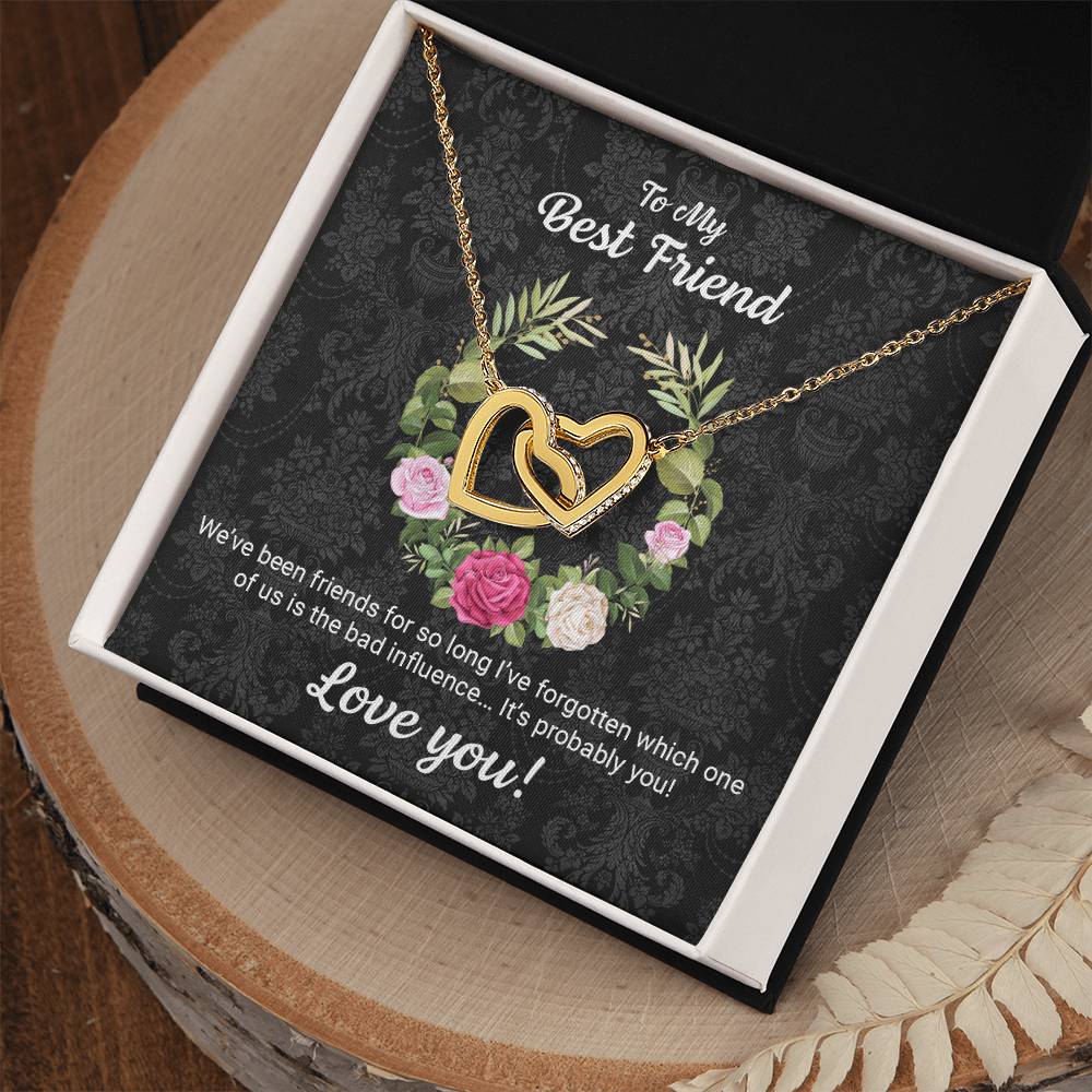 Best Friends Twin Hearts Necklace Interlocking Hearts Necklace