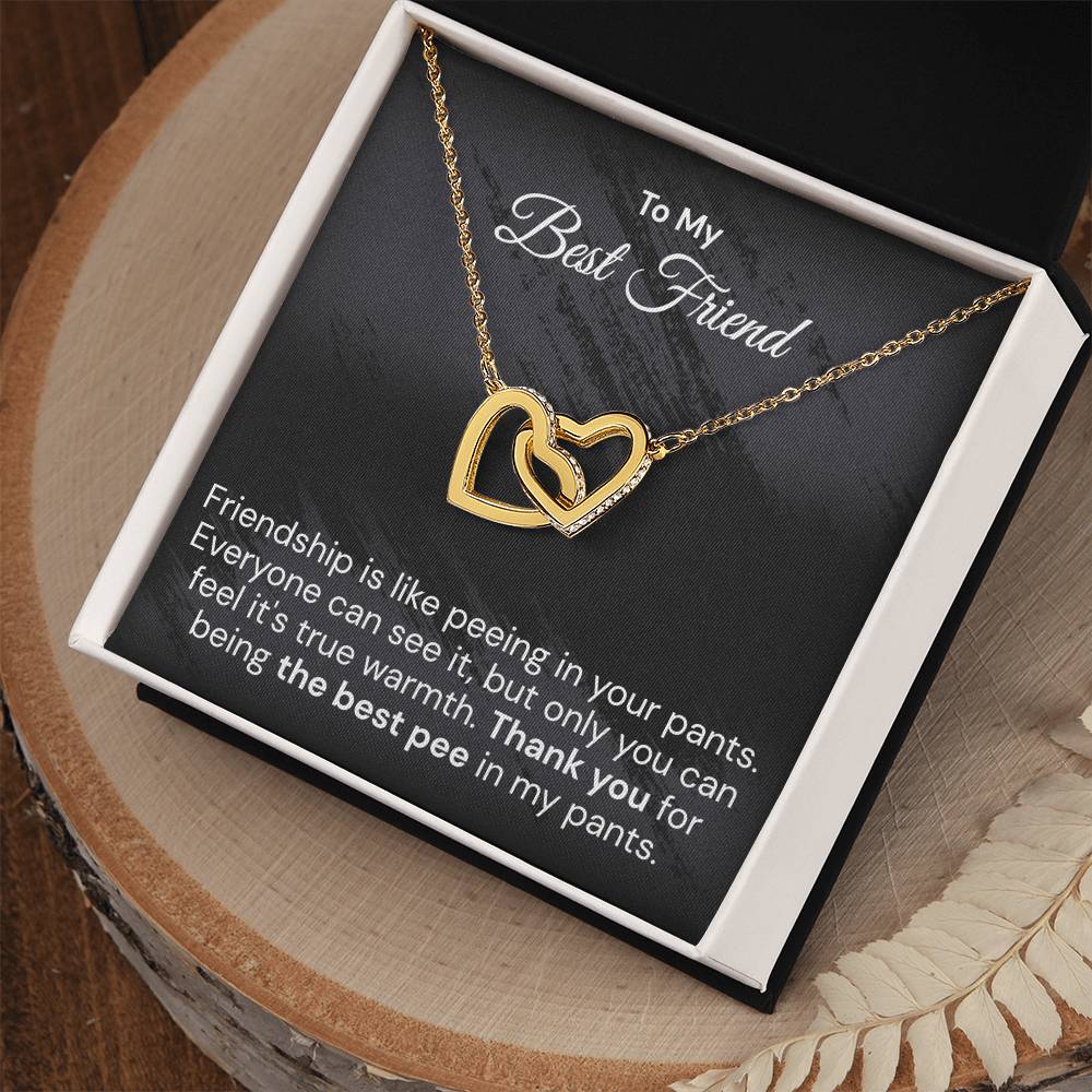 Funny Gift For Your Best Friend Interlocking Hearts Necklace