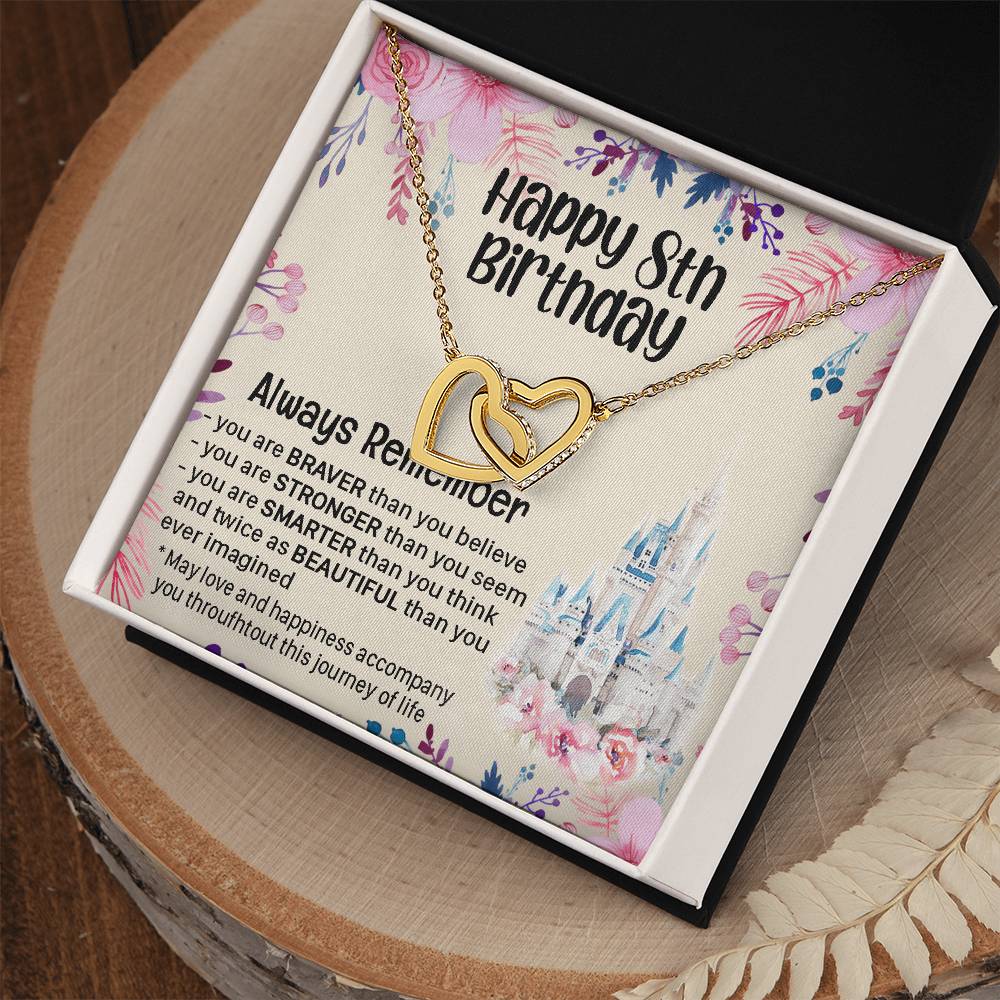 Happy 8Th Birthday Gift For Daughter Gift For 8 Years Old Birthday Teen Girl Daughter Necklace Gift Interlocking Hearts Necklace