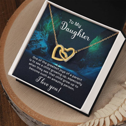 Gift For Bonus Daughter Personalized Gift Necklace For Bonus Daughter Heart Necklace For Stepdaughter Adopted Daughter Foster Daughter Interlocking Hearts Necklace