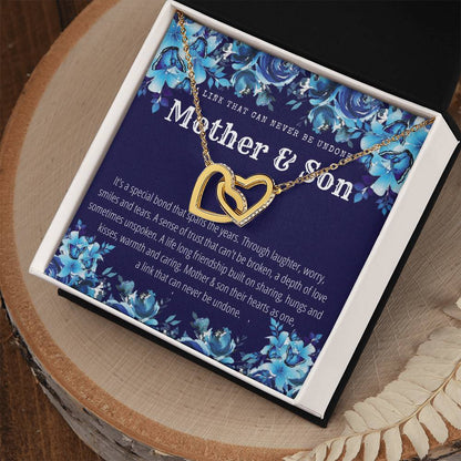 Mother & Son - Interlocking Necklace - A Link That Can Never Be Undone Interlocking Hearts Necklace
