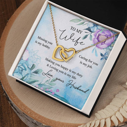 Making You Happy Is My Duty - Great Gift For Wife Interlocking Hearts Necklace