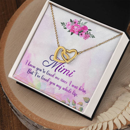Mimi Interlocking Hearts Necklace Message Card