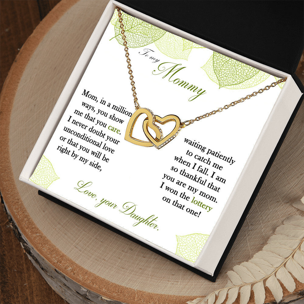 To My Mom - Interlocking Hearts Necklace - Gift For Mother