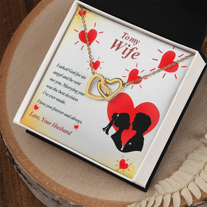 I Love You Forever And Always - Interlocking Hearts Necklace