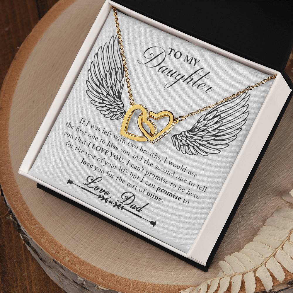 To My Daughter From Dad Interlocking Hearts Necklace Father To Daughter Gift Birthday Gift To Daughter From Dad Daughter Necklace