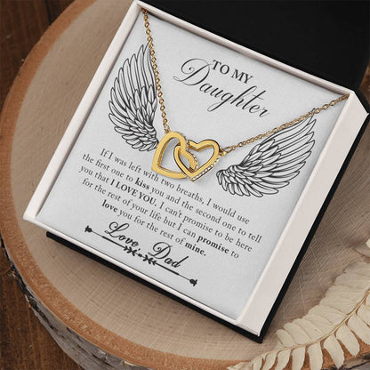 To My Daughter From Dad Interlocking Hearts Necklace Father To Daughter Gift Birthday Gift To Daughter From Dad Daughter Necklace