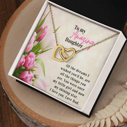 A Graduation Gift From Dad-Two Hearts Necklace-To My Amazing Daughter Interlocking Hearts Necklace