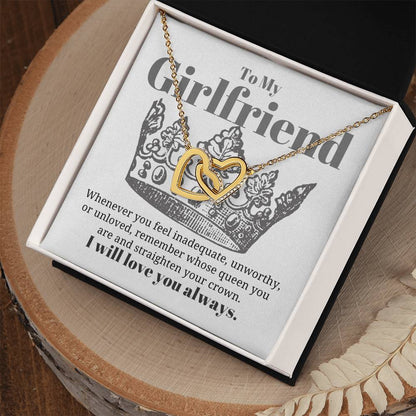 To My Girlfriend Necklace Interlocking Hearts Necklace