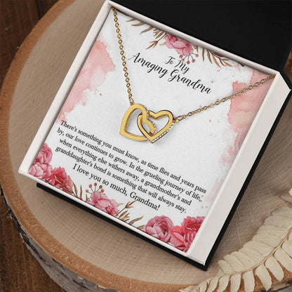 To My Amazing Grandma Interlocking Hearts Necklace