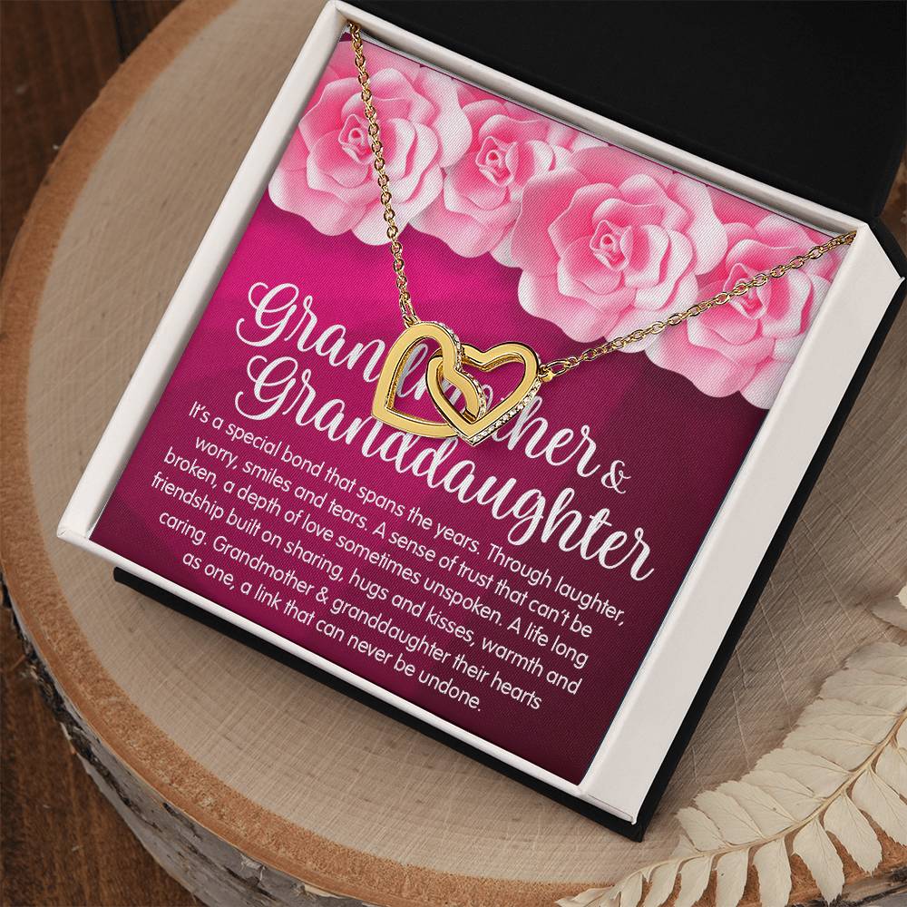 Granddaughter & Grandmother Love Interlocking Heart Necklace Interlocking Hearts Necklace
