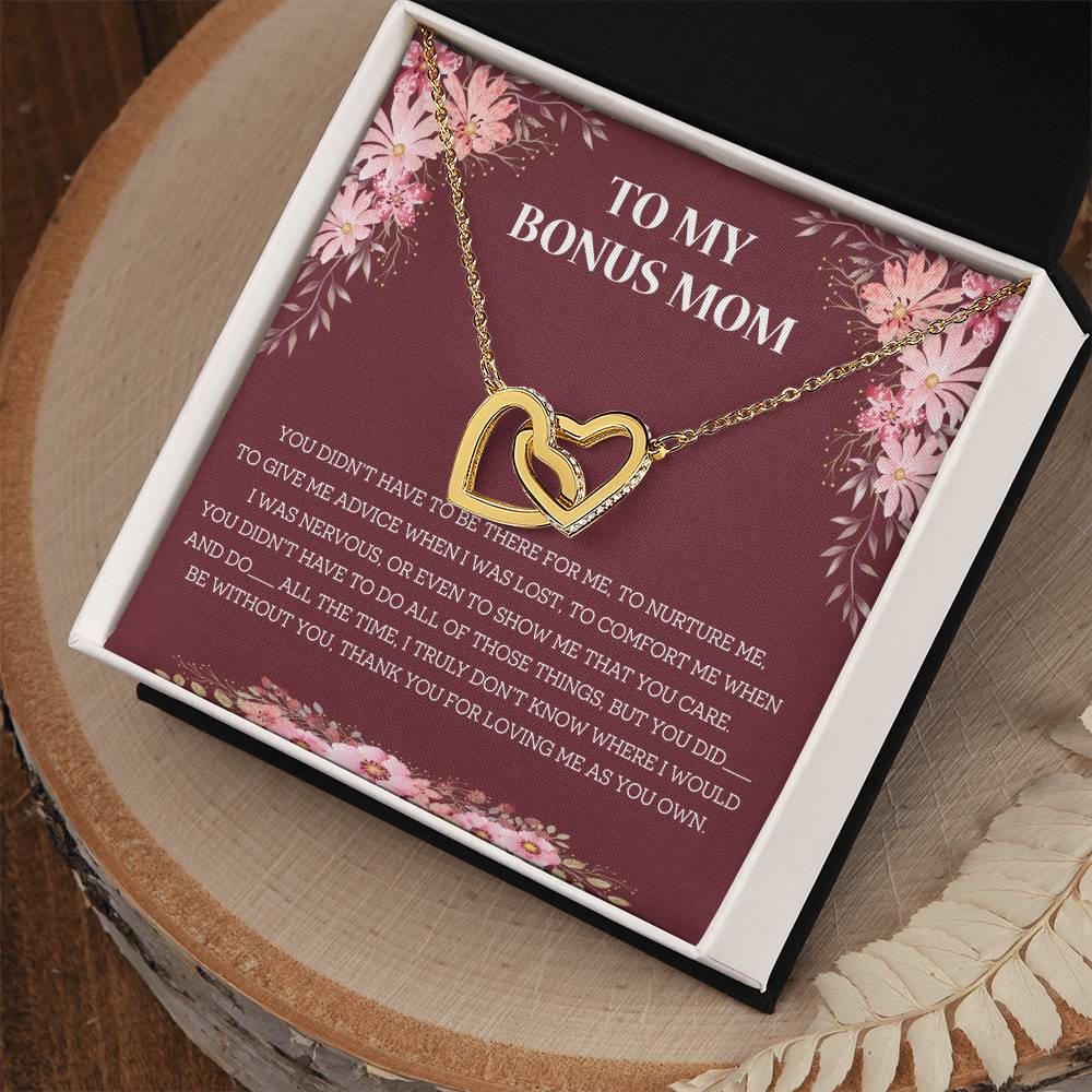 Loving Bonus Mom Interlocking Necklace Interlocking Hearts Necklace