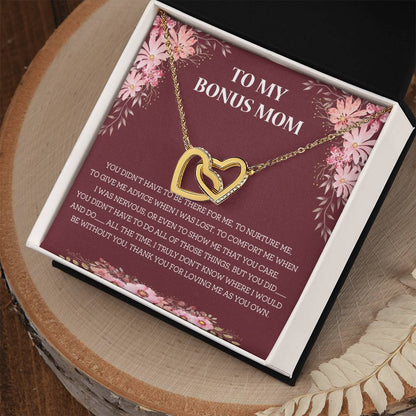 Loving Bonus Mom Interlocking Necklace Interlocking Hearts Necklace