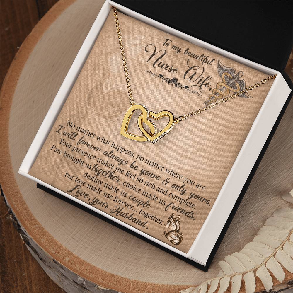 Nurse Wife Interlocking Hearts Necklace