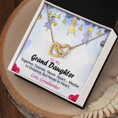 To My Granddaughter - Together Forever Necklace Interlocking Hearts Necklace