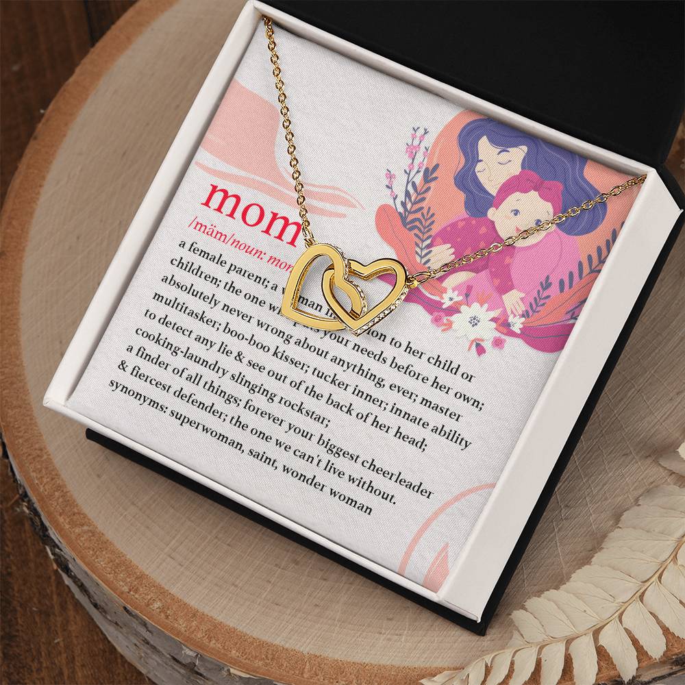 Gift For Mothers - Mom Is - The Interlocking Heart Necklace Interlocking Hearts Necklace