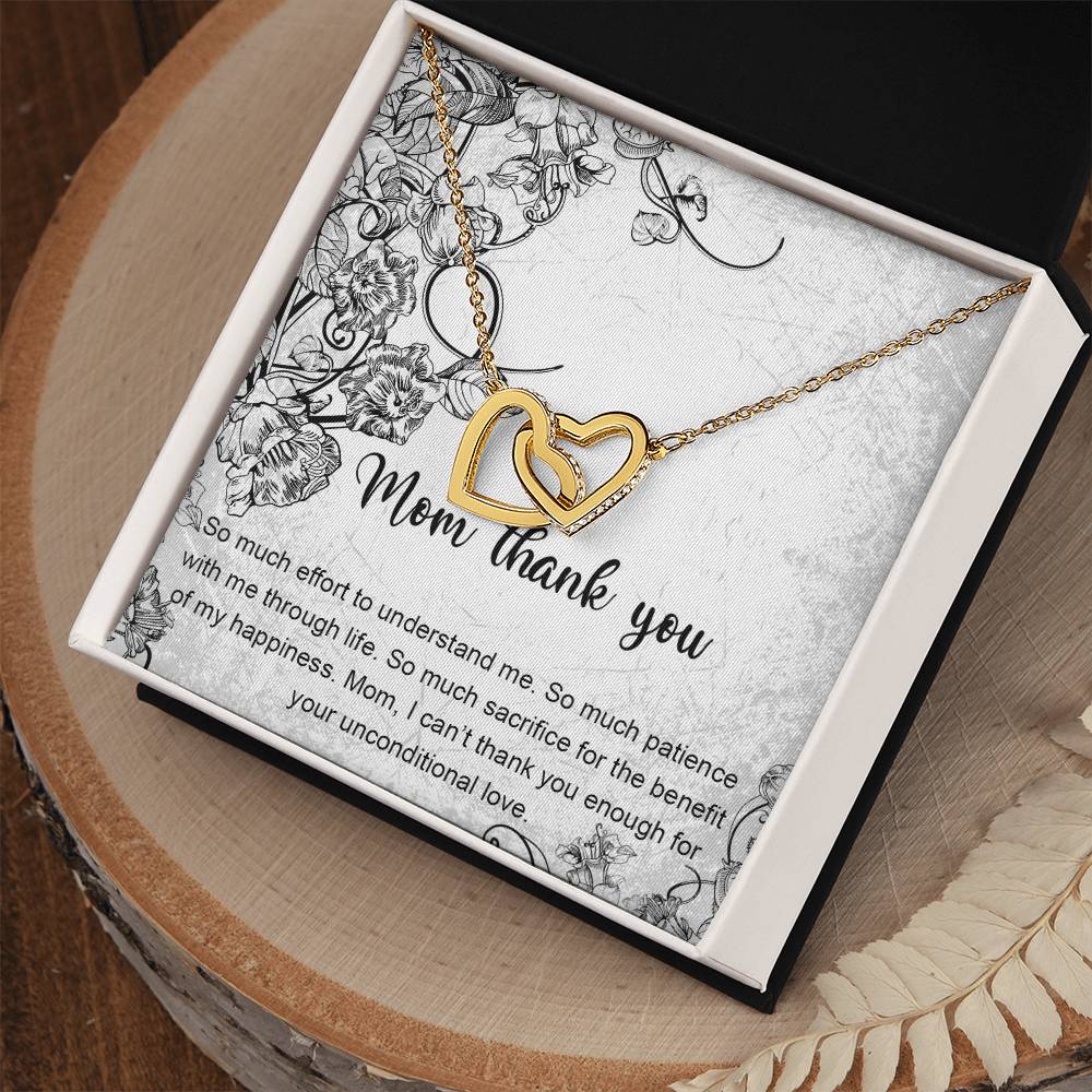Mom Thank You Mother'S Day Gift Necklace Jewelry Gift For Mom From Daughter Son Appreciation Gift For Mother Interlocking Hearts Necklace