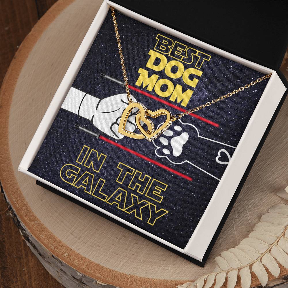 Best Dog Mom In The Galaxy Interlocking Hearts Necklace Dog Mom Jewelry Pet Lover Gift Mothers Day Jewelry From Dog