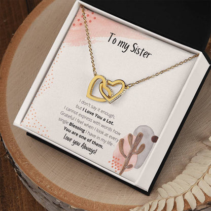 To My Sister Interlocking Hearts Necklace