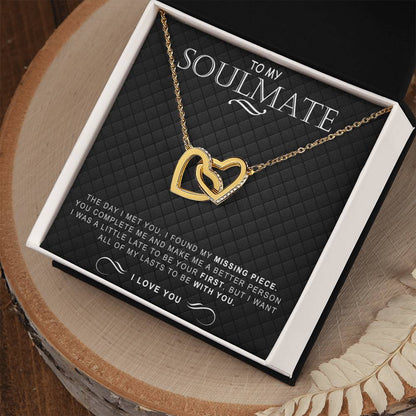 To My Soulmate Necklace Necklace For Soulmate Interlocking Hearts Necklace