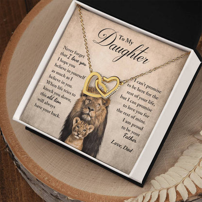Daughter - Proud Of You - Necklace Interlocking Hearts Necklace