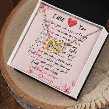 I Will Love You - Spark Romance With This Necklace Interlocking Hearts Necklace