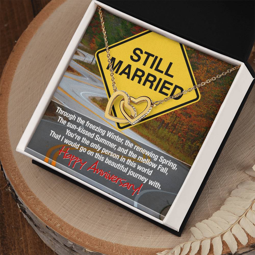 Still Married Anniversary Necklace Interlocking Hearts Necklace