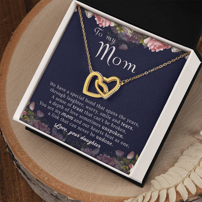 To My Mom Gift For Mother'S Day Interlocking Hearts Necklace