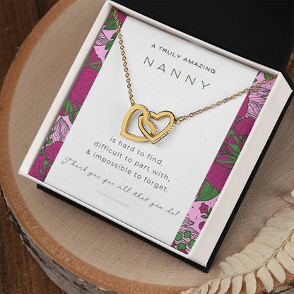 Nanny Appreciation Necklace Gift Nanny Thank You Gift Thank You Nanny Gift For Nanny Leaving A Truly Amazing Babysitter Gift Best Nanny Interlocking Hearts Necklace